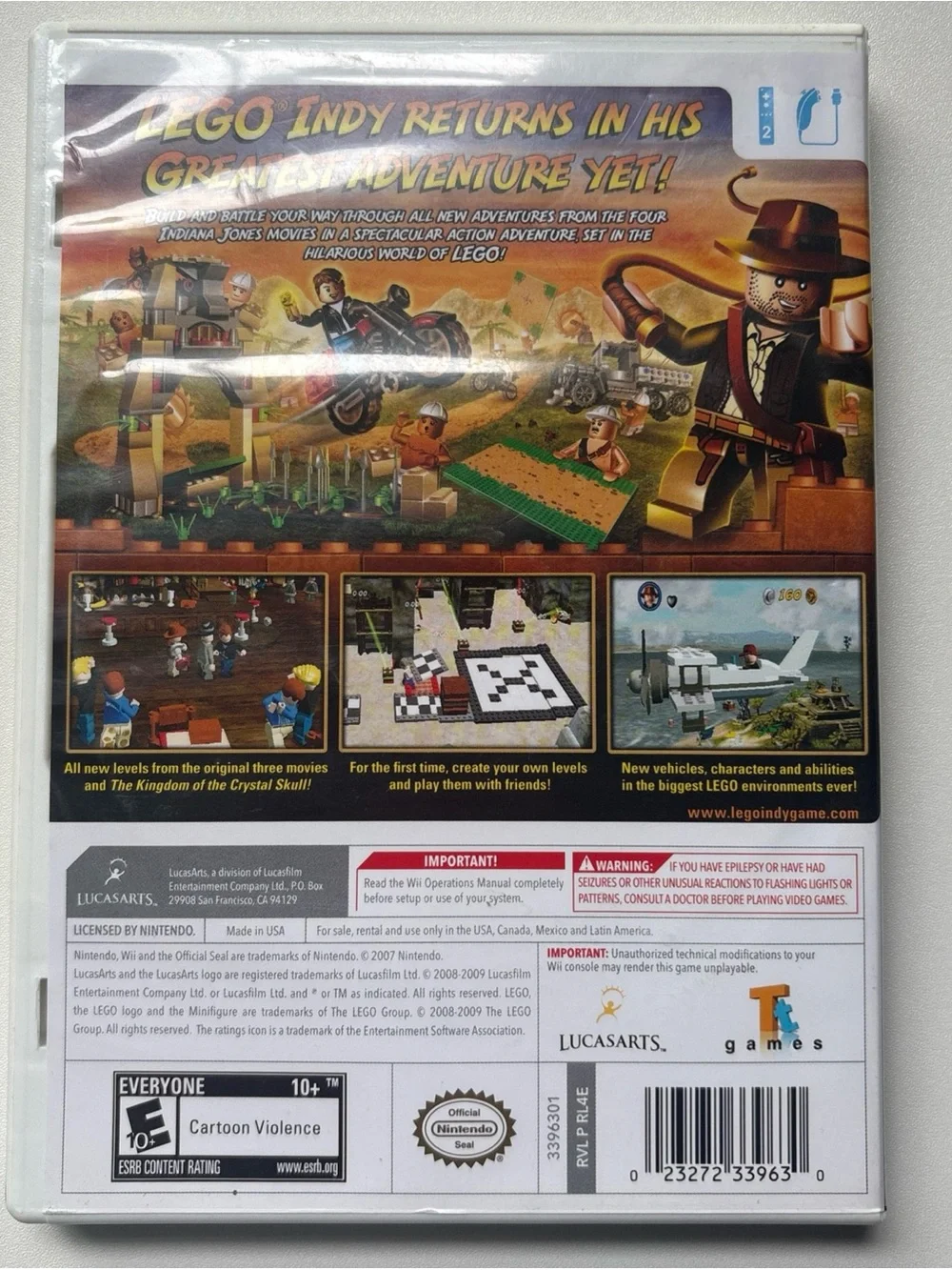 LEGO Indiana Jones 2 Wii - Brown and‎ Gold Cover